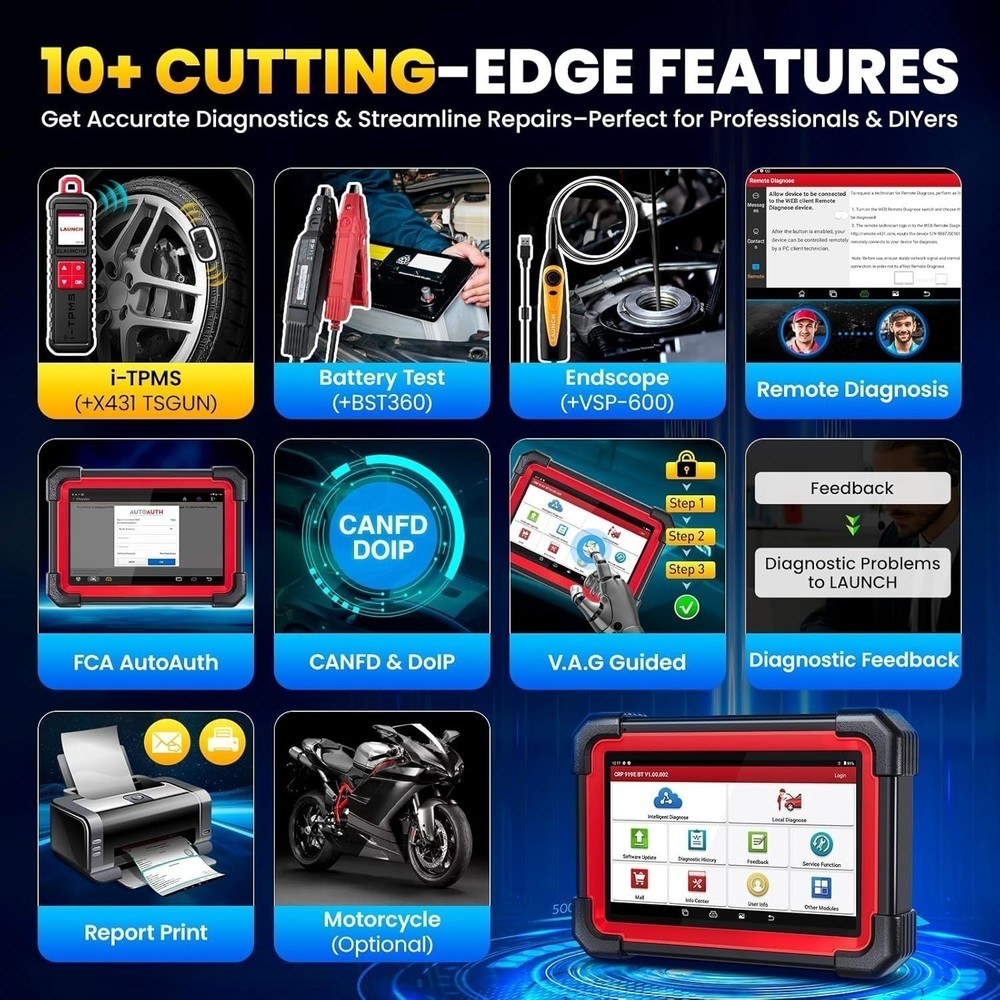 LAUNCH X431 CRP919EBT Elite Car Bidirectional Diagnostic Scanner Tool Key Coding