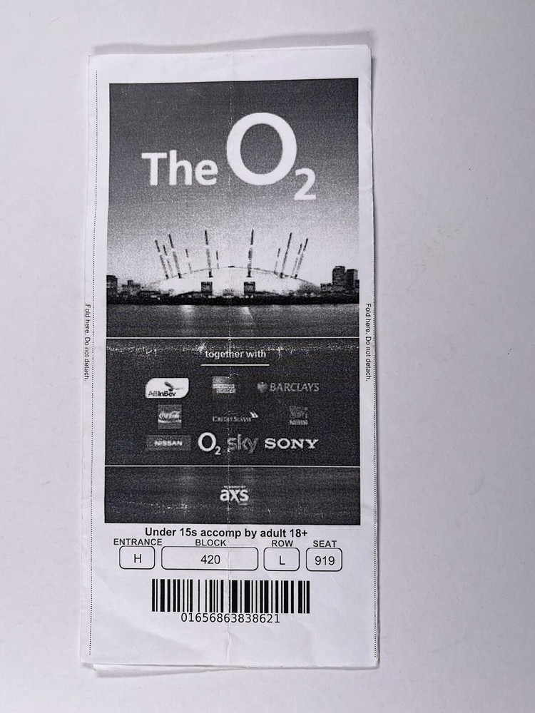 Neil Young Ticket Barcode Original Purchase Sheet Promise Of The Real Tour 2016