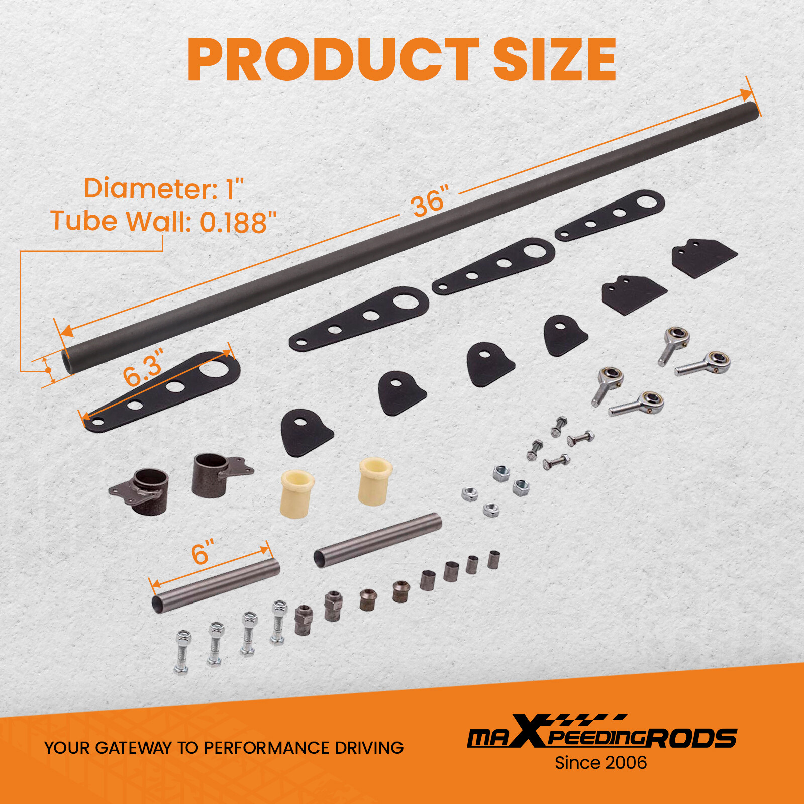 Chromoly Anti-Roll Bar Set 24 Inch - 36 Inch Shaft 8.5 Inch - 10.2 Inch Arms