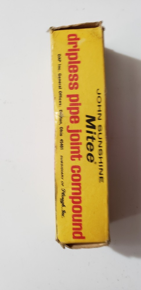 Vintage John Sunshine Mitee Dripless Pipe Joint Compound with box