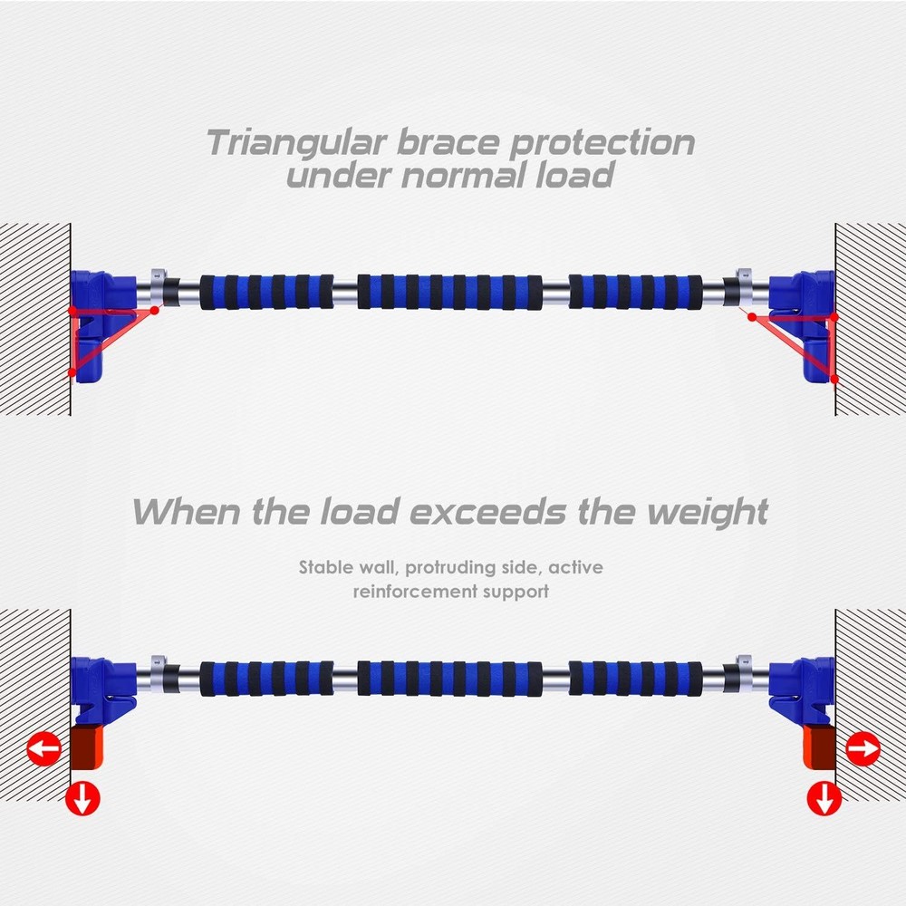 Doeplex Pull Up Bar with Locking Mechanism Door Exercise Bar Adjustable Width