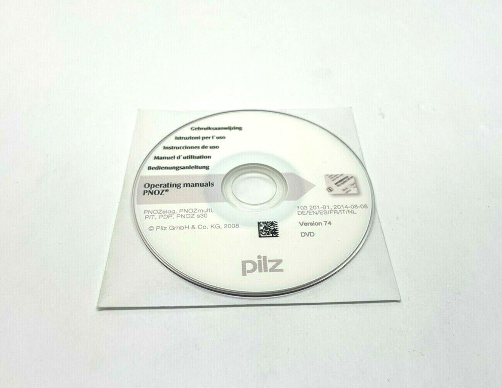 Pilz Version 74 PNOZ Operating Manuals DVD