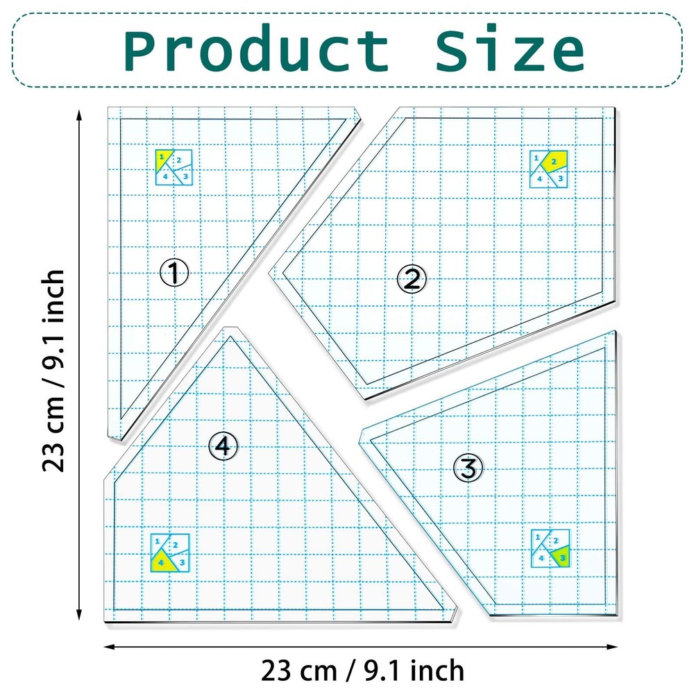 Quilting Templates Set Acrylic Cutting Stencils DIY Hand Patchwork Sewing