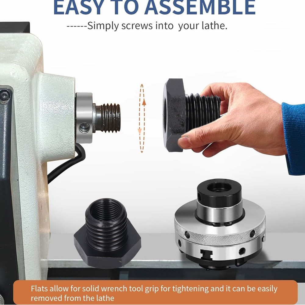 Lathe Headstock Spindle Adapter Thread Chuck Insert Adaptor Faceplate Tool Part