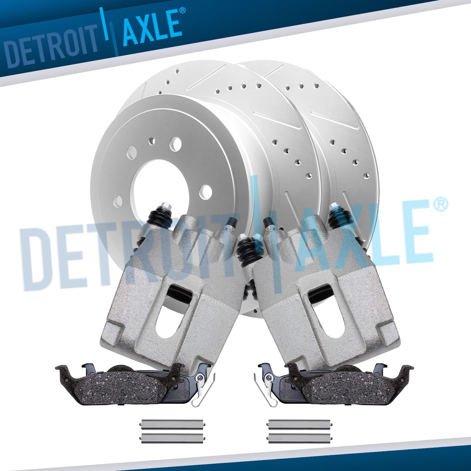 Rear Drilled Rotor Caliper Brake Pad for 2004 - 2008 Ford F-150 Lincoln Mark LT