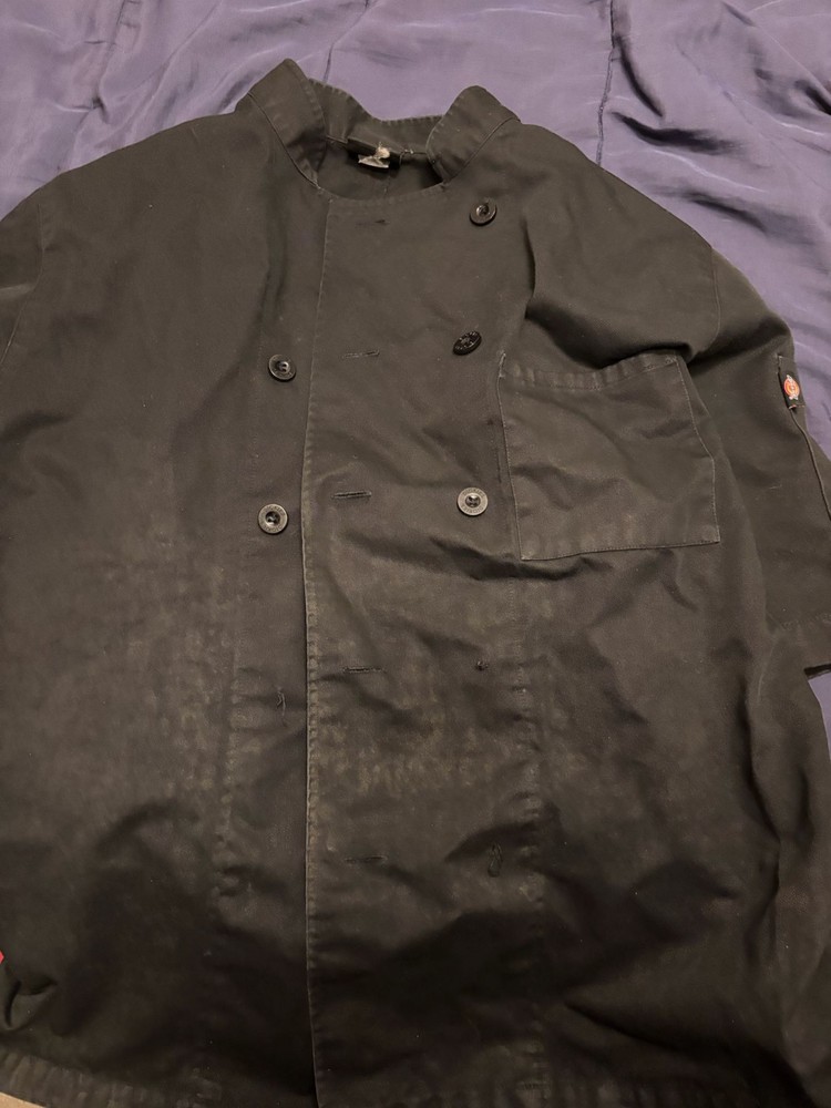 Dickies Black Chef Coat Men’s Medium – Kitchen Uniform Work S