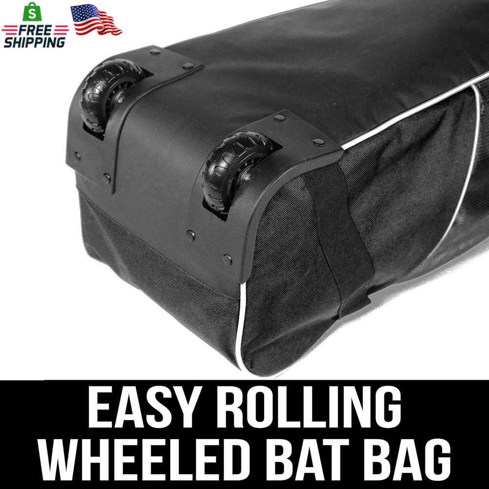 Athletico Rolling Baseball Bag Black