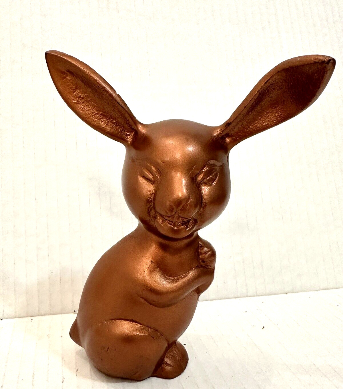 Solid Copper Alloy Bunny Rabbit Figurine 5"