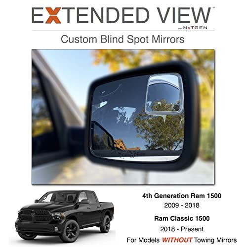 NXTGEN Custom Blind Spot Mirrors - Extended View (2 Pack) Compatible With 4th