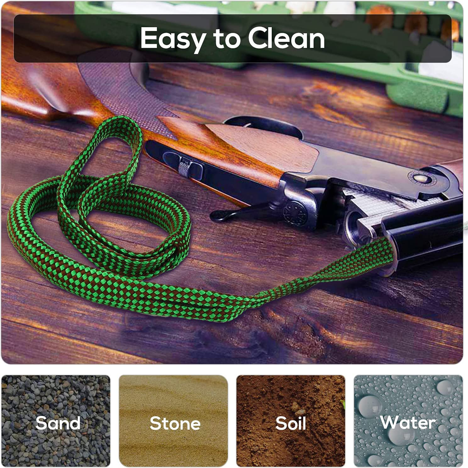 Bore Rope Gun Snake Barrel Cleaners .22 thru .45 & 12 20 Ga Rifle Shotgun Pistol
