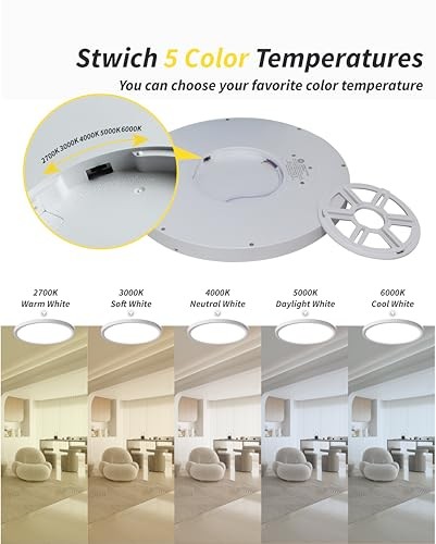 4Pack 12 Inch Dimmable LED Flush Mount Ceiling Dimmable-12Inch-4Pack White