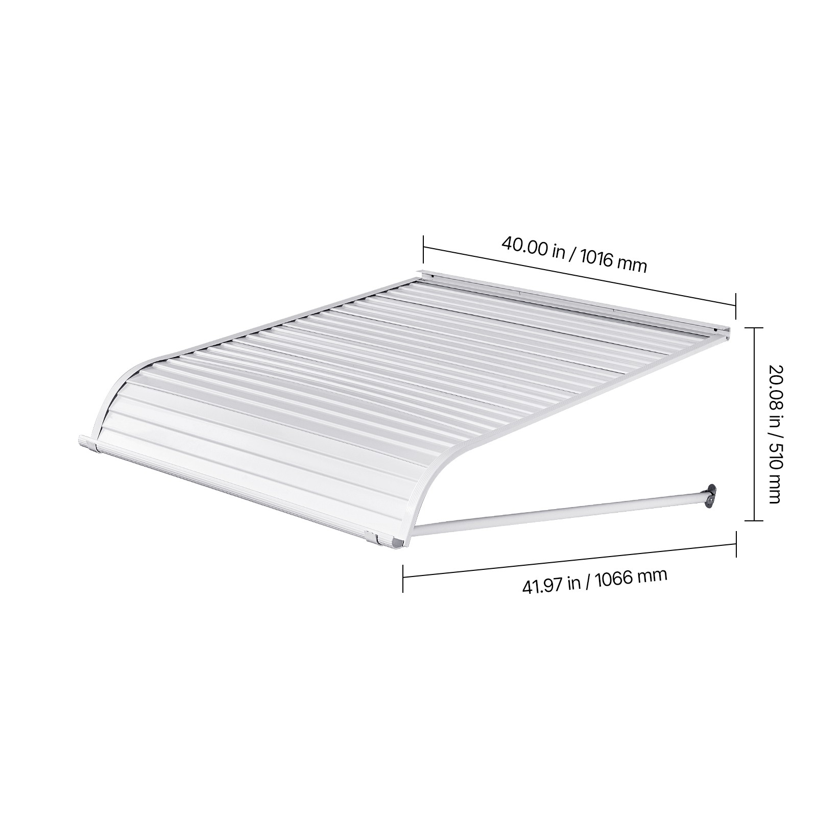 Window Awning Door Canopy 40x42 in Aluminum Alloy Front Door Awnings Anti-Rust