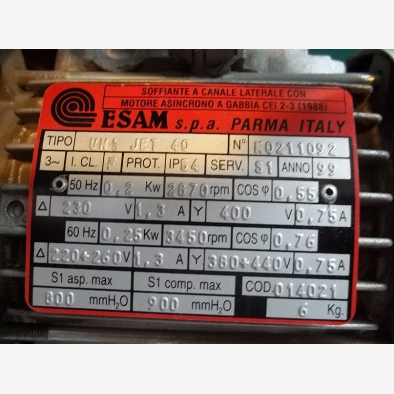 Esam UNI JET 40 Side Channel Blower