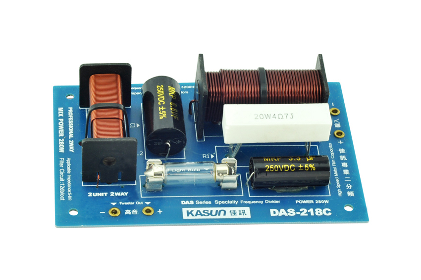 2pcs 280W 2 Way 2 Unit Crossover Hi-Fi Speaker Frequency Divider Filter DAS-218C