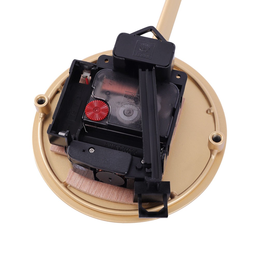 Wall-mounted Clock Hollow Design Accurate Timekeeping W/ Pendulum Gold Gift