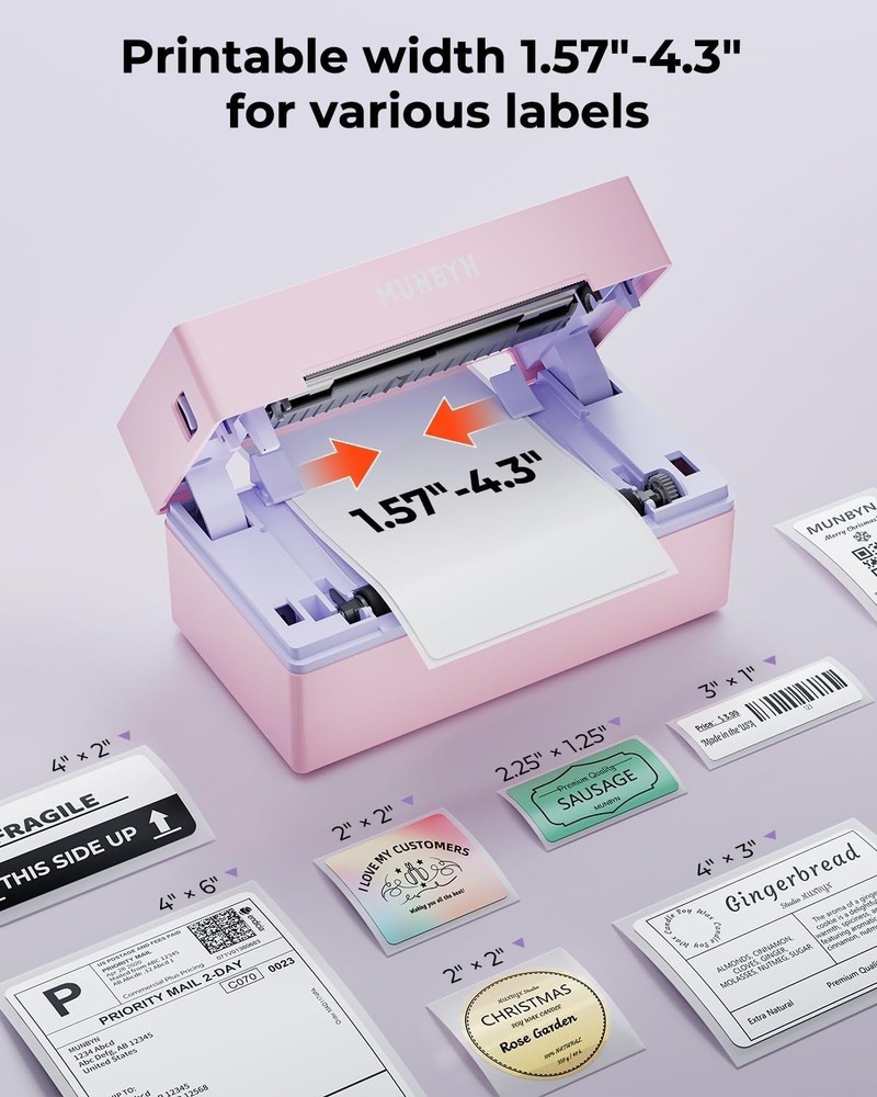 Bluetooth Thermal Label Printer, 130B Wireless 4x6 Shipping Label Printer