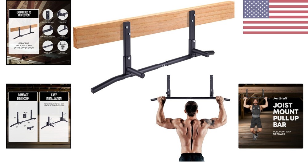 Maximize Your Workouts: 42" Pull Up Bar with Elevated Head Clearance & Supports