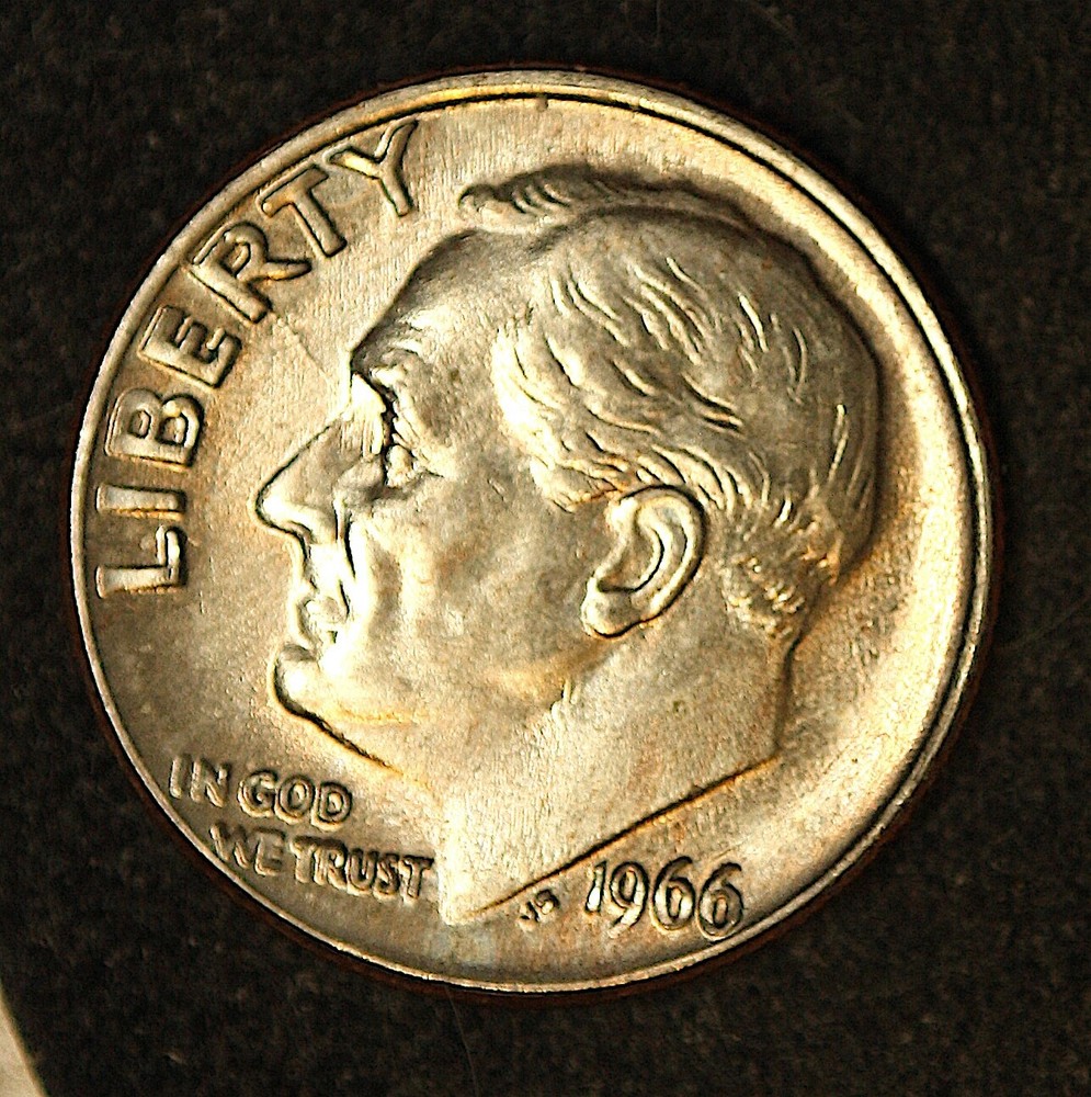 Spiked Head Die Crack Error - 1966 Roosevelt Dime