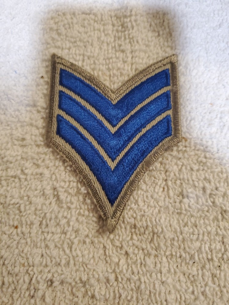 Vintage Gray And Blue Chevron Patch