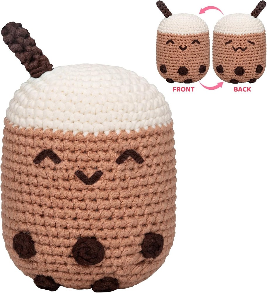 Crochet Kit for Beginners – Multi-Emotion Boba w/ Yarn & Video Tutorials