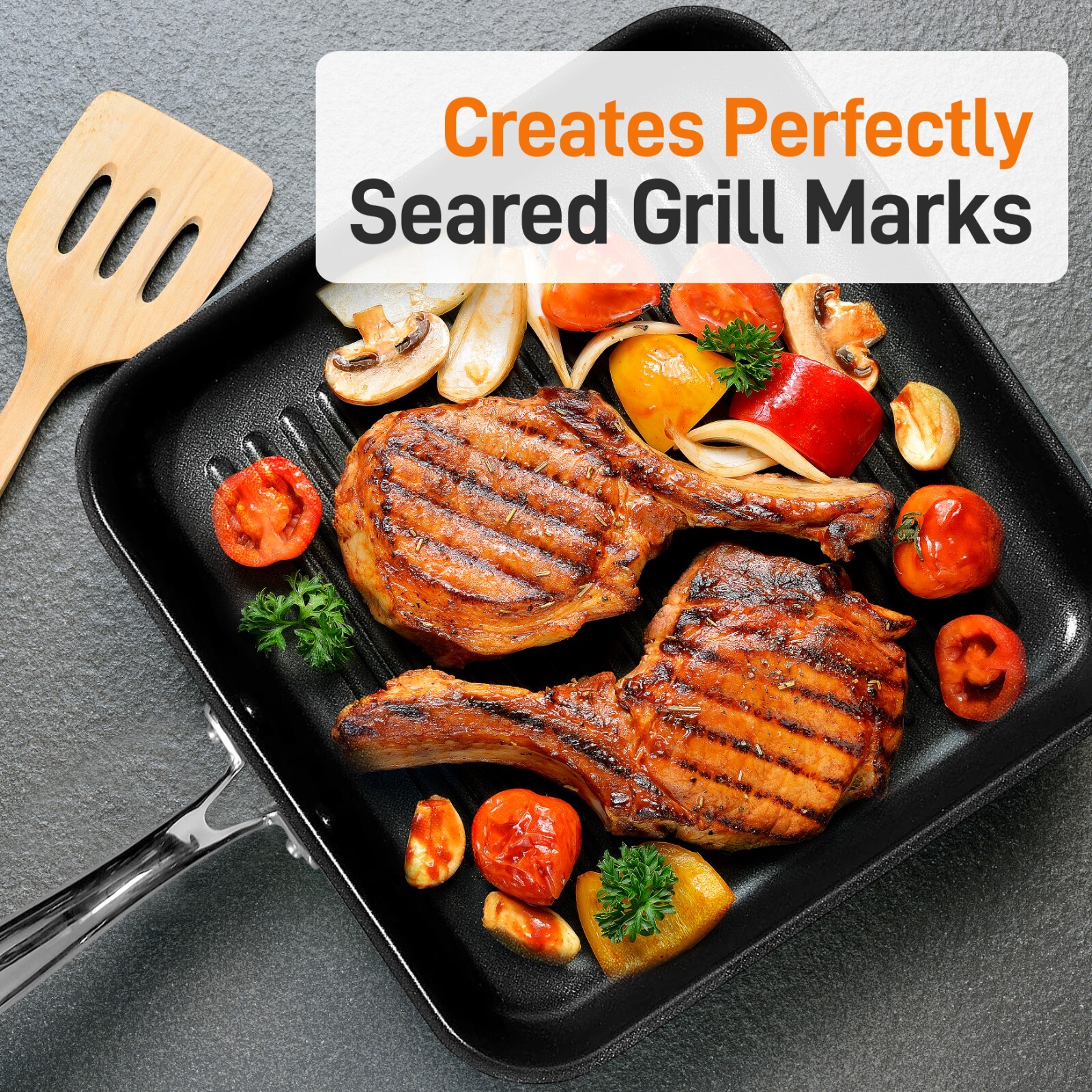 NutriChef 11" Hard-Anodized Non stick Grill & Griddle Pan - Kitchen Cookware