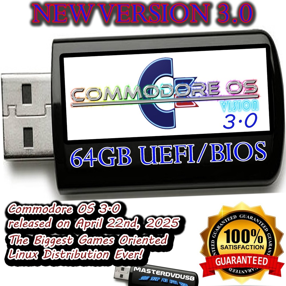 Commodore OS Vision 3.0 USB Bootable Installer The Ultimate Gaming Linux OS