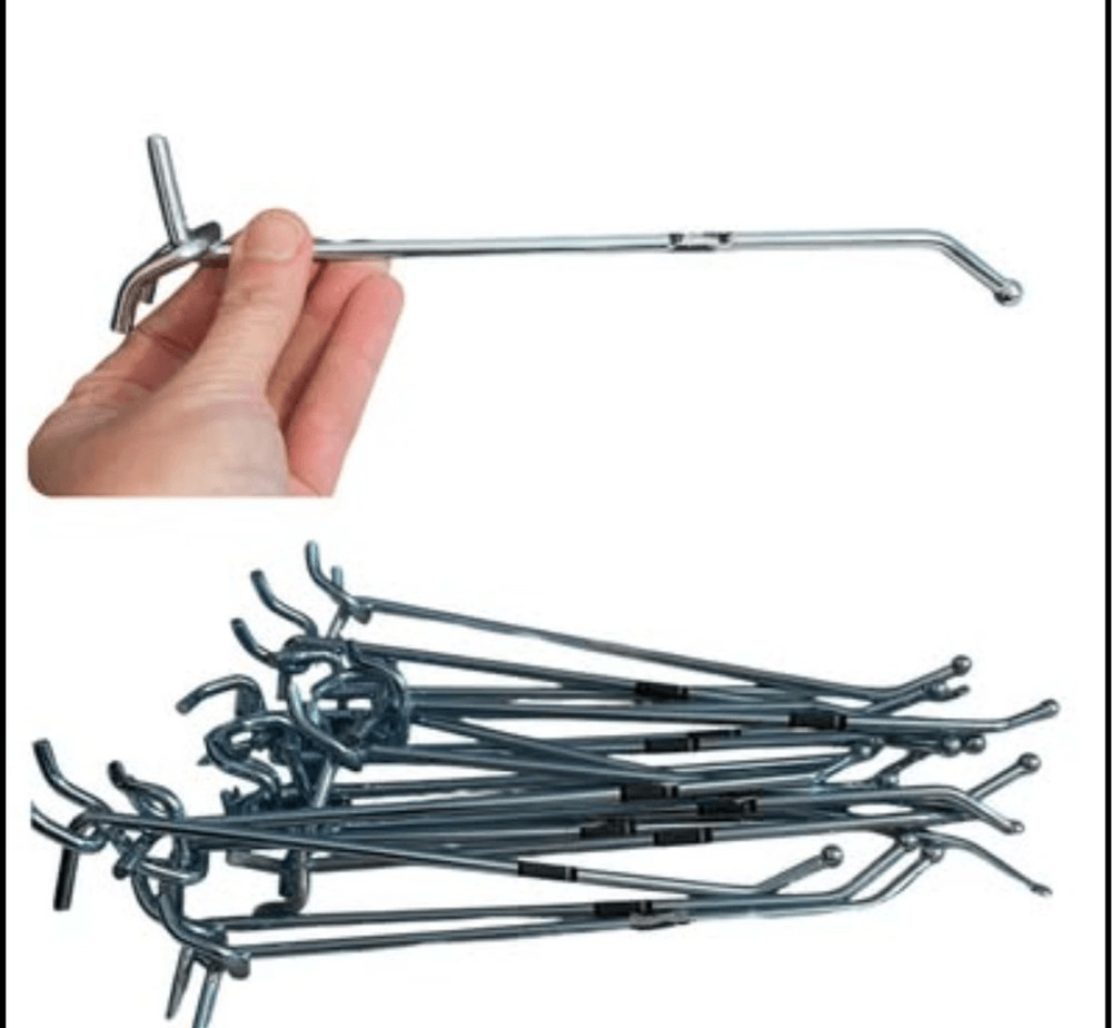 21 Pegboard Hooks Approx 9” 18 With Ball & 3 Without
