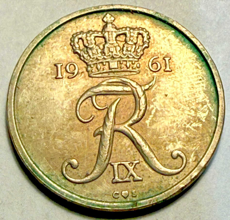 Denmark Danmark 25 Ore 1961 Copper-Nickel KM#850