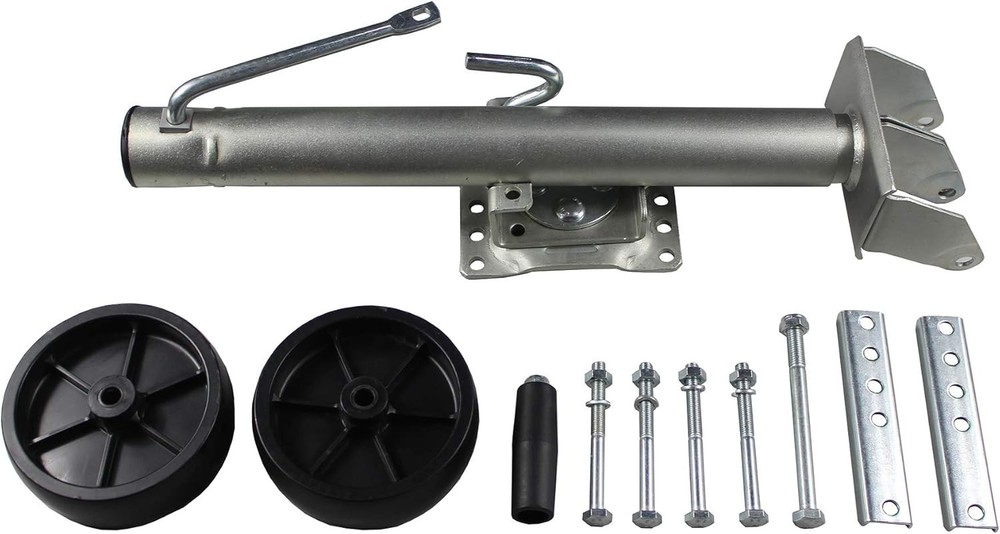 Mobile Trailer Support Jack with Side Wind Handle & Swing-Back Design