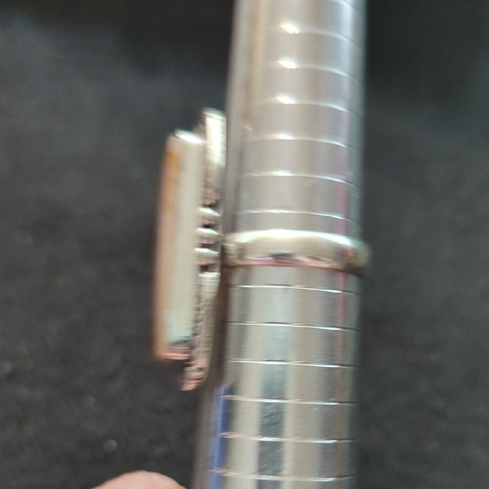 Silver Plated Pink Peach Cobra Jasper Gemstone Rectangular Statement Ring - 9.5