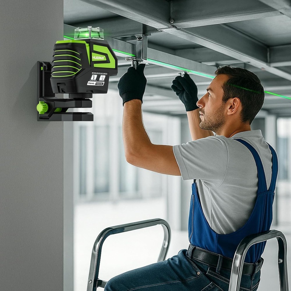 Fine-adjustment bracket for line-point laser level, magnetic rotating base