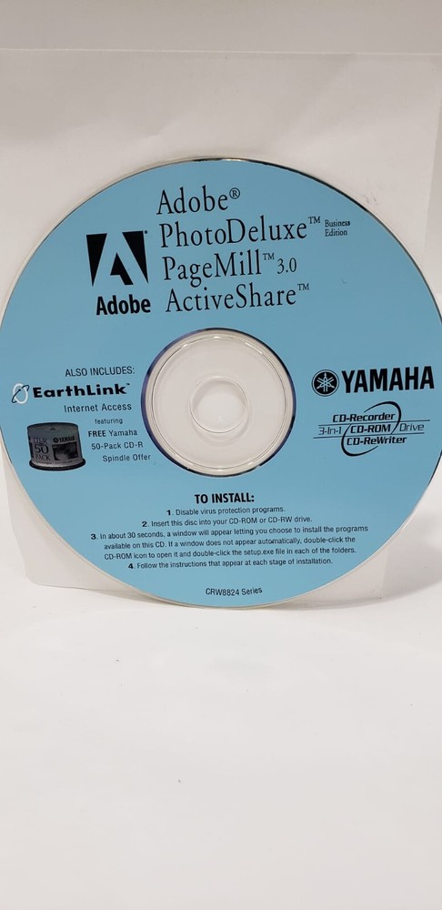 Yamaha Adobe PhotoDeluxe PageMill Activeshare PC Software