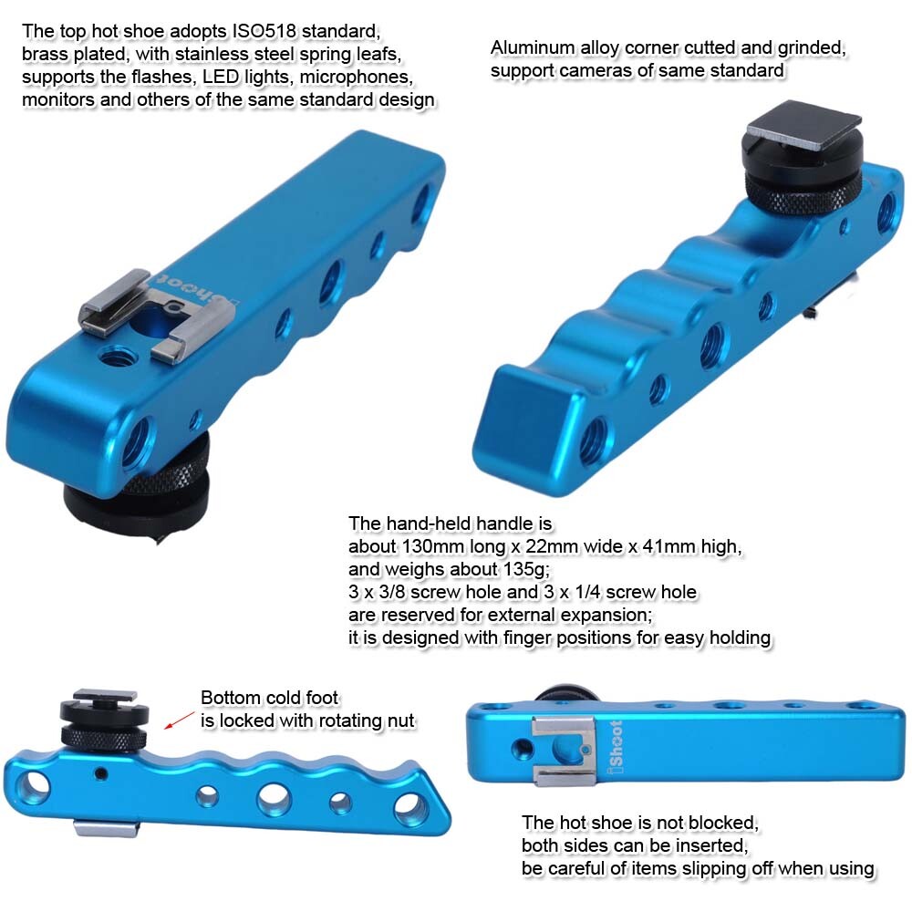 Hand-held DC/DV Video Camera Holder Bracket Support Speedlite Flash LED Light