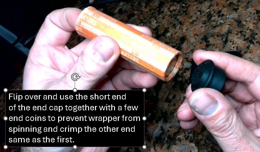 14 pc 6 Denomination Coin Roll End Crimp Set with Steel crimp tabs and drive bit