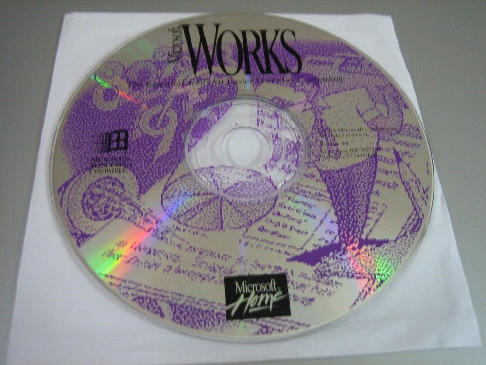 Vintage Microsoft Works - Home Version (PC, 1994) - Disc Only!!!