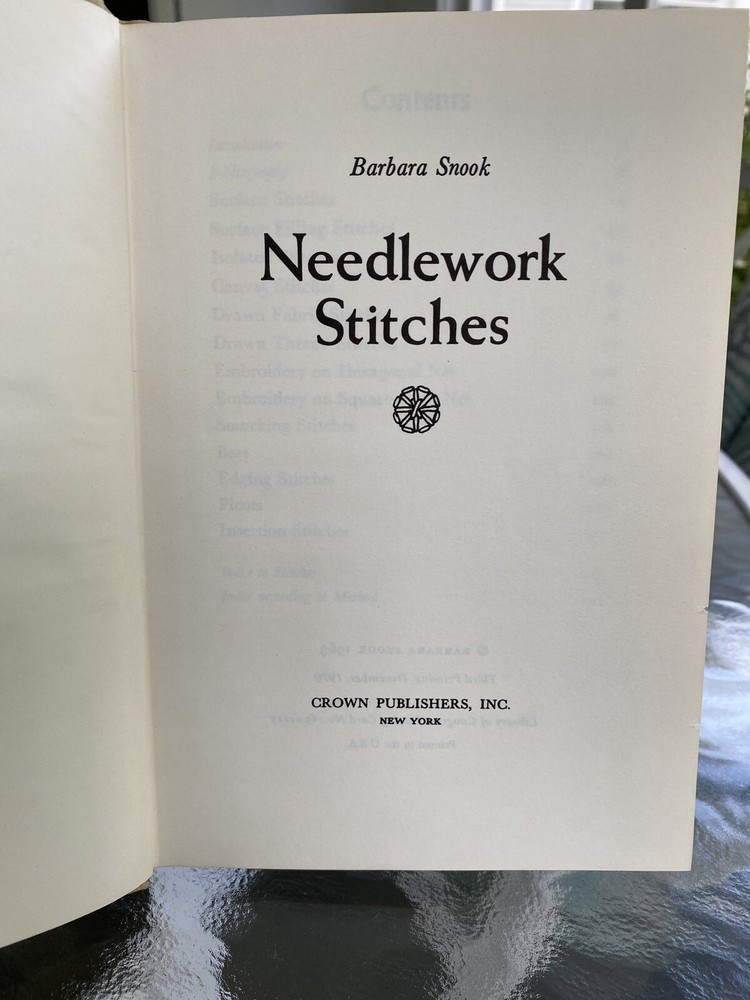 Book: Needlework Stitches by Barbara Snook, 1970, Third Printing