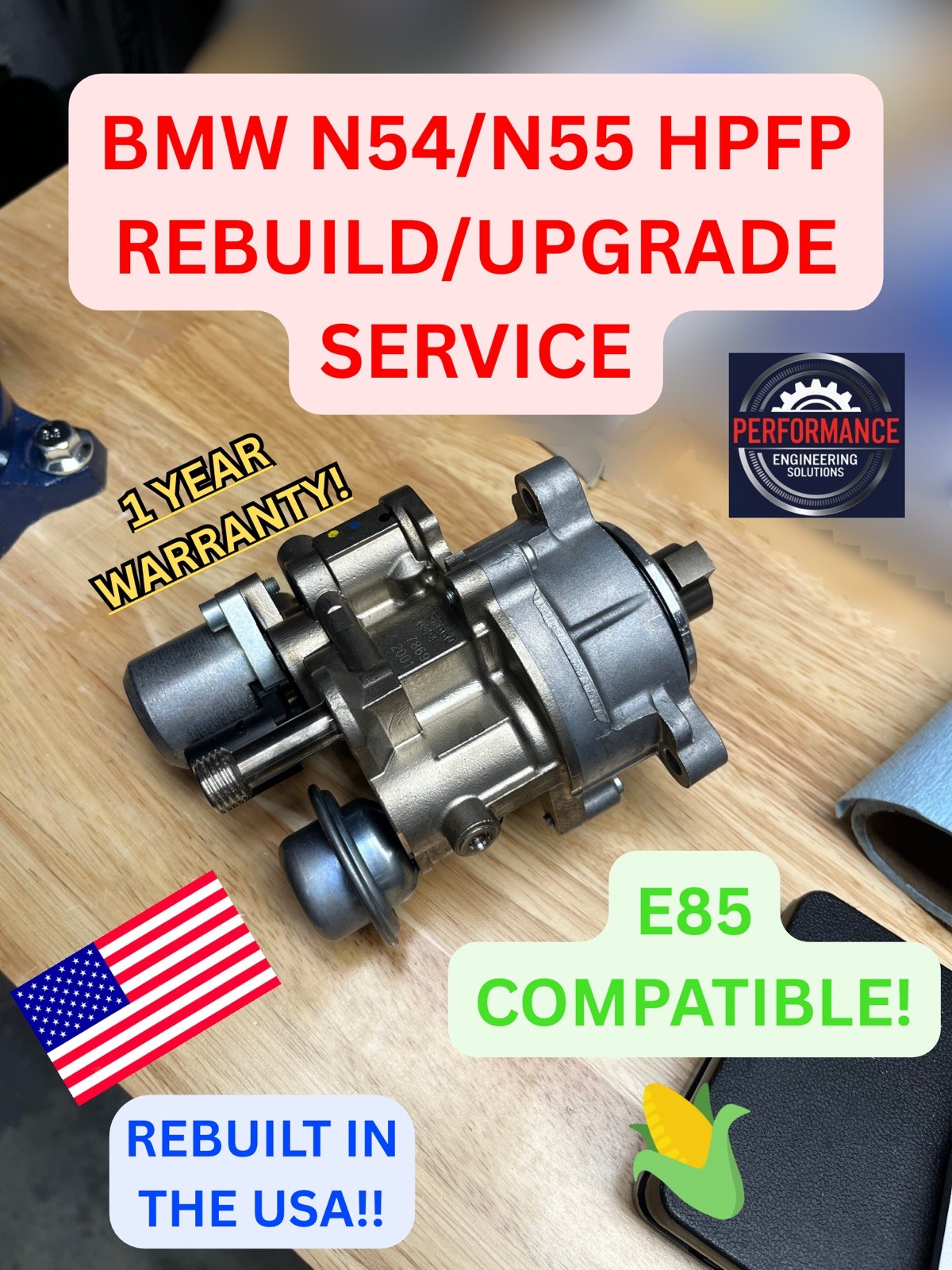 BMW 135i/335i/535i, N54/Early N55, HPFP Rebuild/Upgrade Service