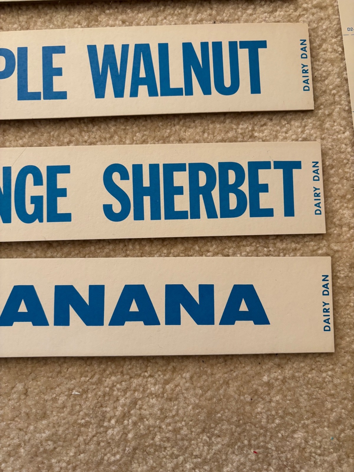 1962 Vintage Dairy Dan Inc. Ice Cream, Daily Flavor Menu Board