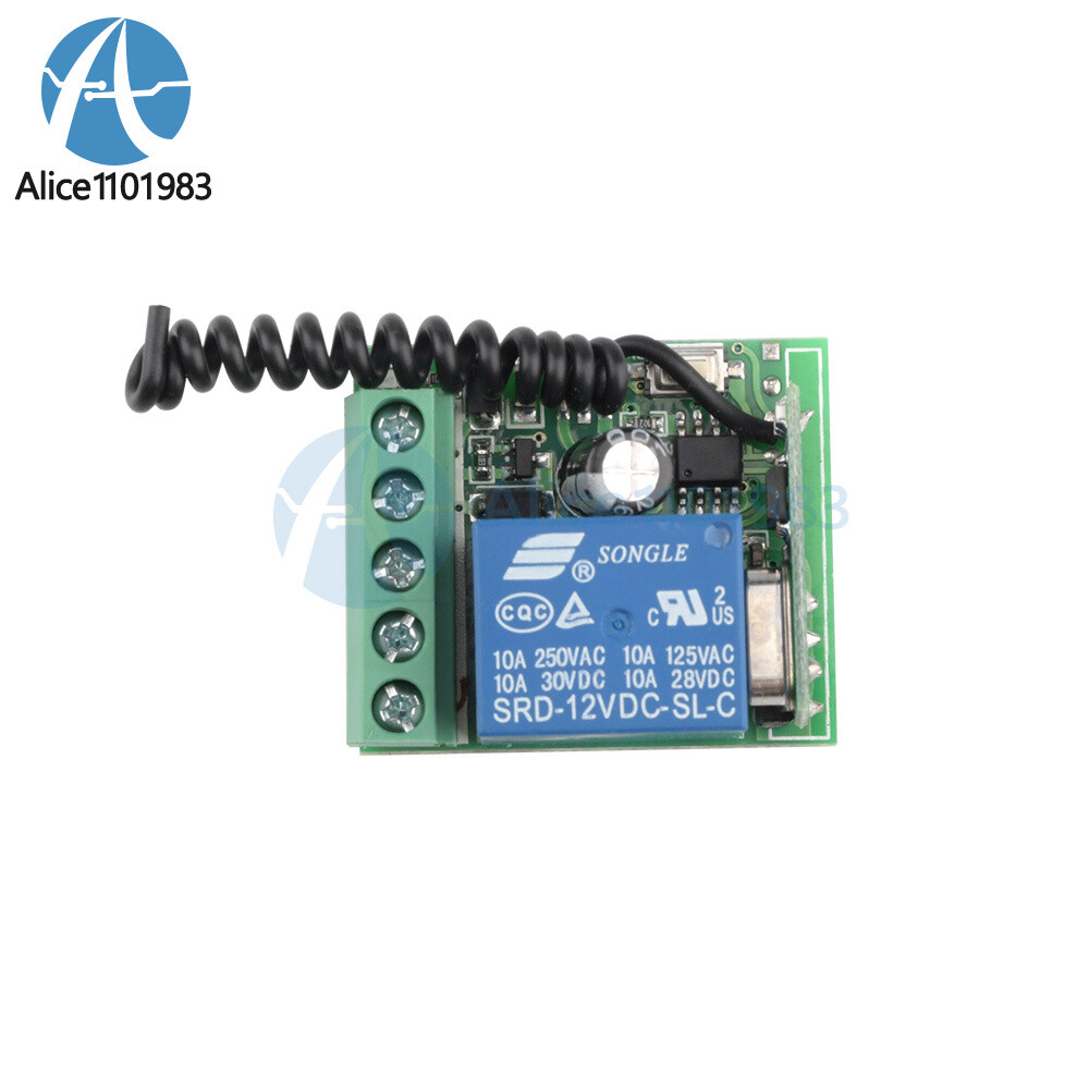 1 Channel 12V Wireless Relay RF 433Mhz Remote Control Switch Receiver Module