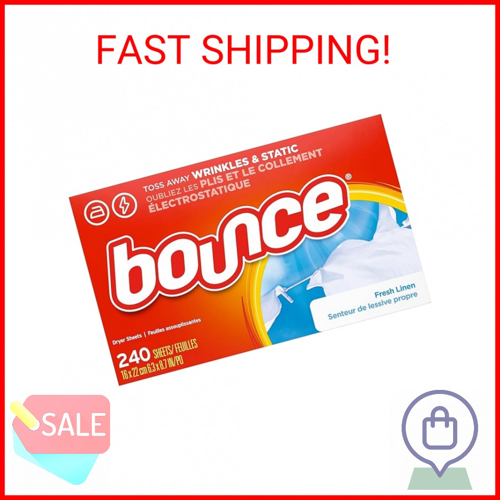 Bounce Fabric Softener Sheets, Fresh Linen Scent, 240 Count