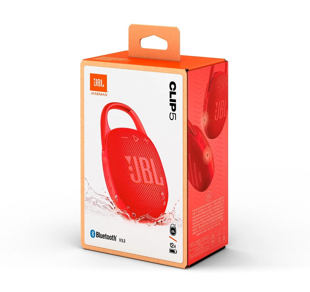 JBL Clip 5 RED Portable Bluetooth Speaker