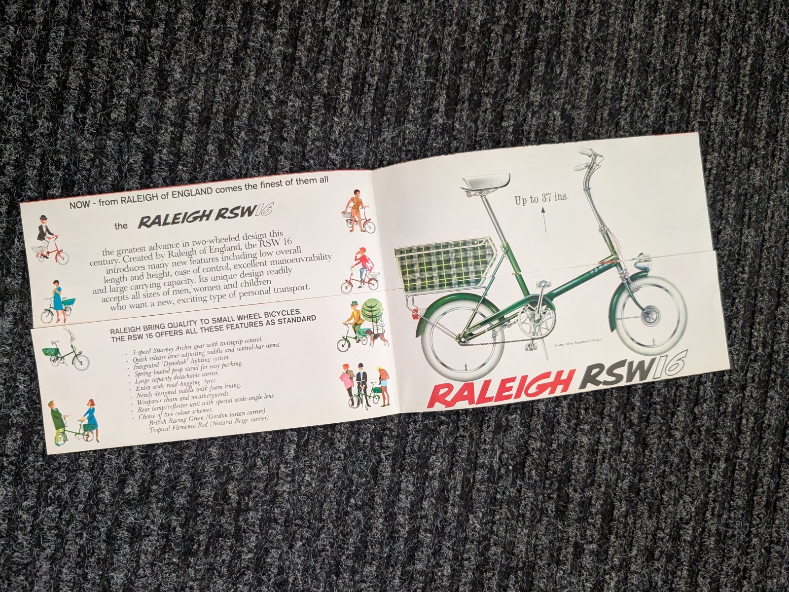 RALEIGH 1960's RSW16 Bicycle Catalog / Brochure ~ Original Vintage