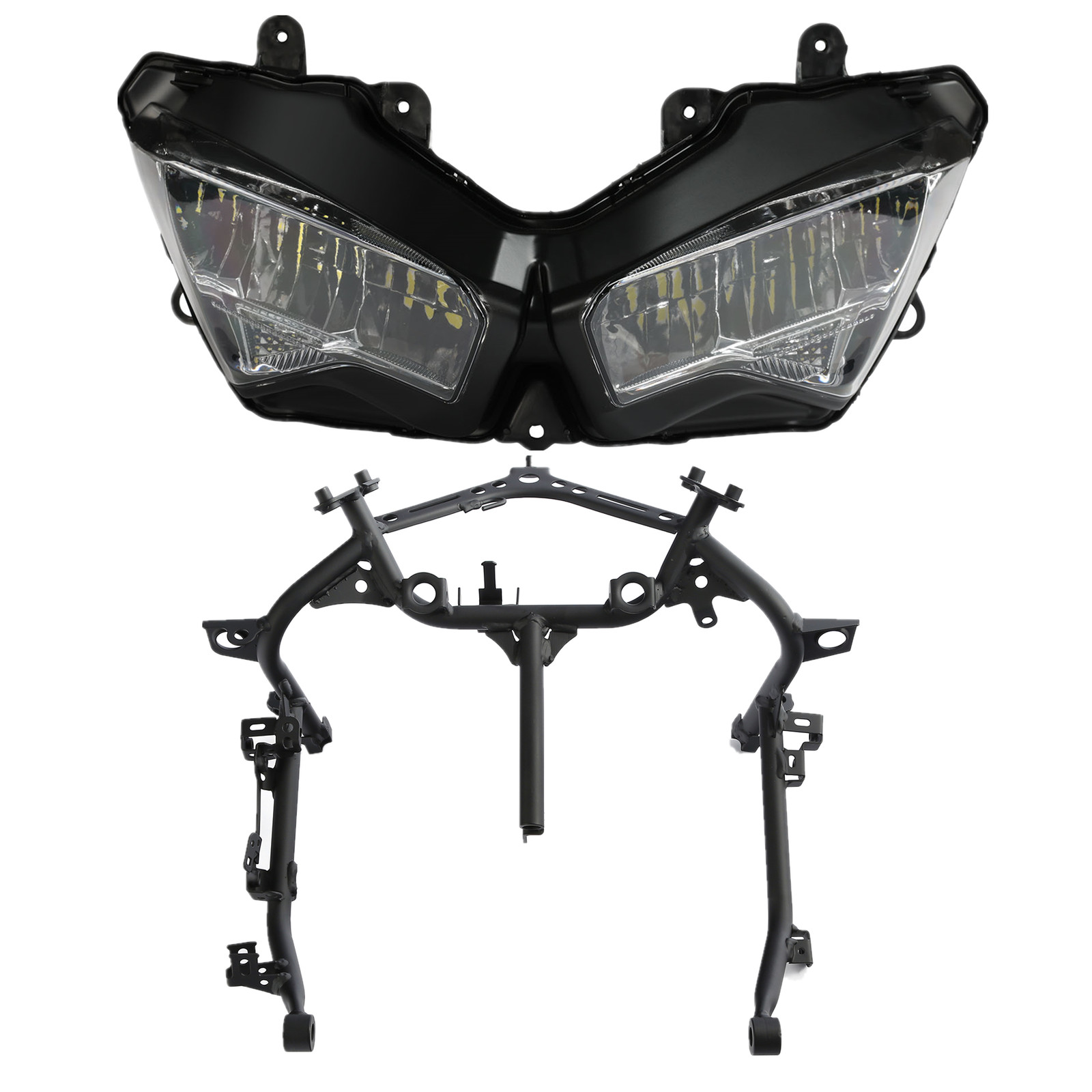 LED Headlight Lamp & Stay Fairing Bracket Fit For Kawasaki Ninja 400 18-24 19 20