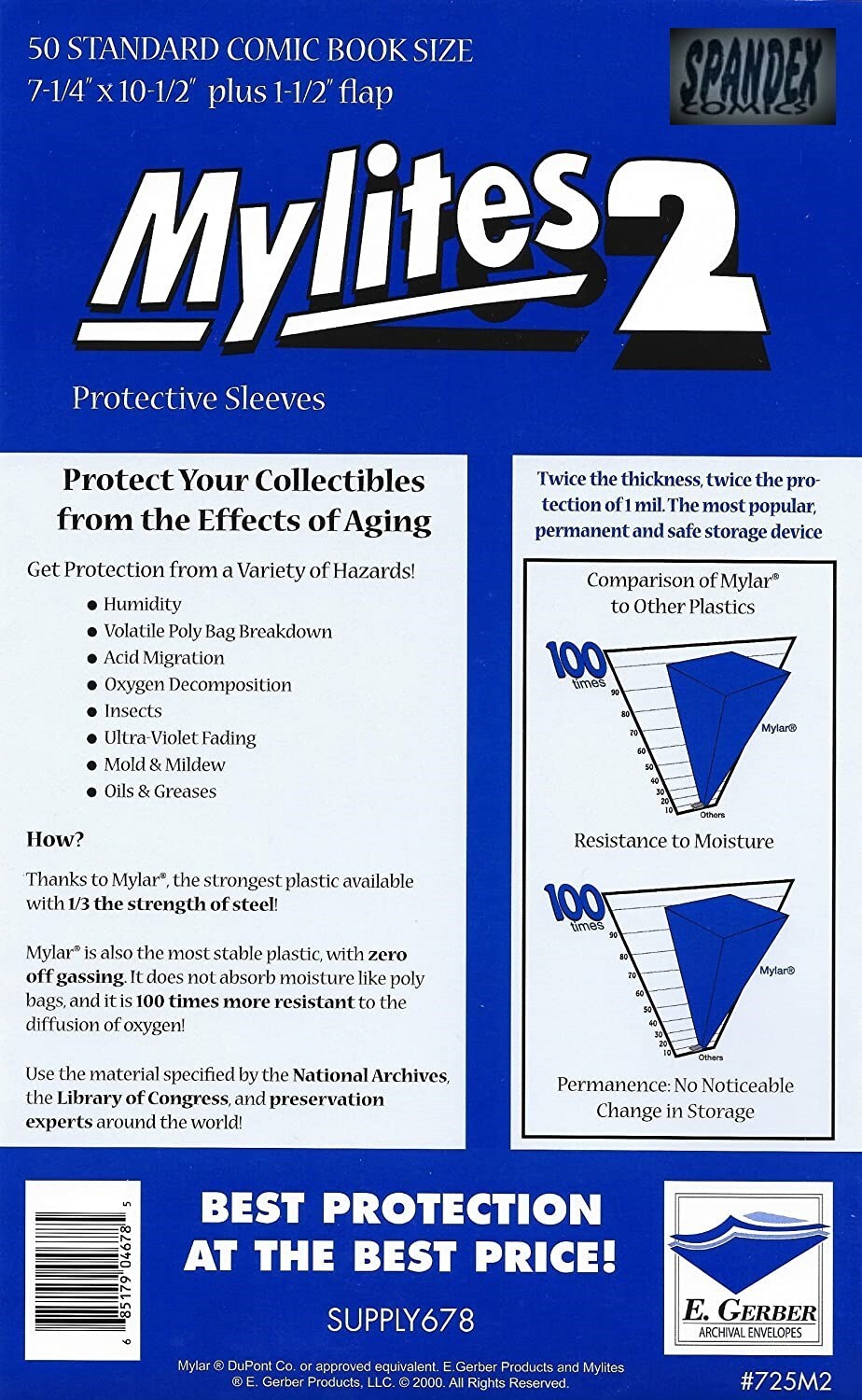 100 E. Gerber Mylites 2 & Half Backs Set - Standard Bronze Age Comic 725M2 700HB