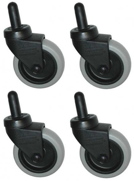 Genuine Rubbermaid Mop Bucket Casters 7570-L2 - 3" Non-Marking Wheels - Set of 4