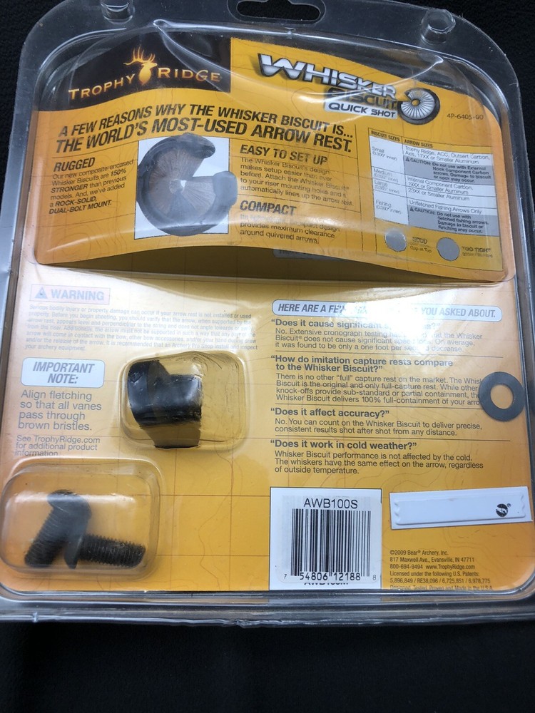 Trophy Ridge Whisker Biscuit Kill Shot Small Black AWB100S