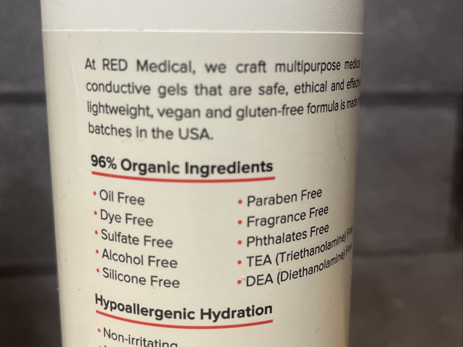 2X RED MULTI-DEVICE Conductive GEL, Clear, Water Based, Hypoallergenic 250ml