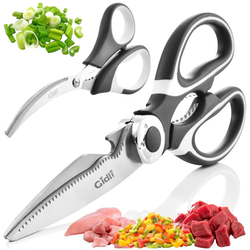 Ultra Sharp Heavy-Duty Kitchen Shears with Seafood Scissors Set - Stainless S...