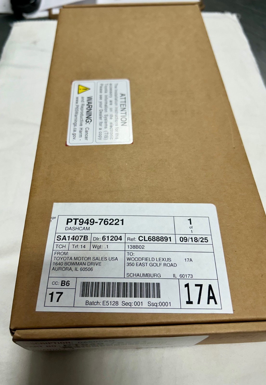 NEW OEM FACTORY LEXUS DASHCAM PT949-76221 2024-2026 TX GX550 RZ 2022-2026 LX