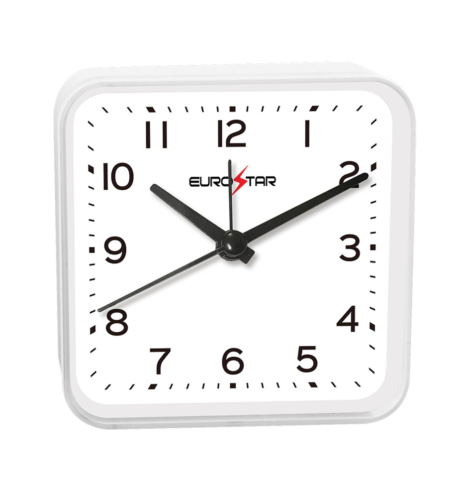 EUROSTAR C502 Analog Alarm Clock, White